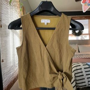 Madewell Faux Wrap Green Tank